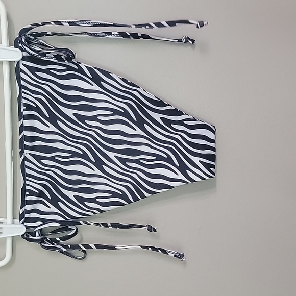 NASTY GAL Black White Animal Print Bikini Swim Suit Bottoms Size 10 - Picture 4 of 6